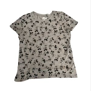 -Disney Women's Size XXL T Shirt Short Sleeve Mickey Minnie Mouse Gray Top Soft